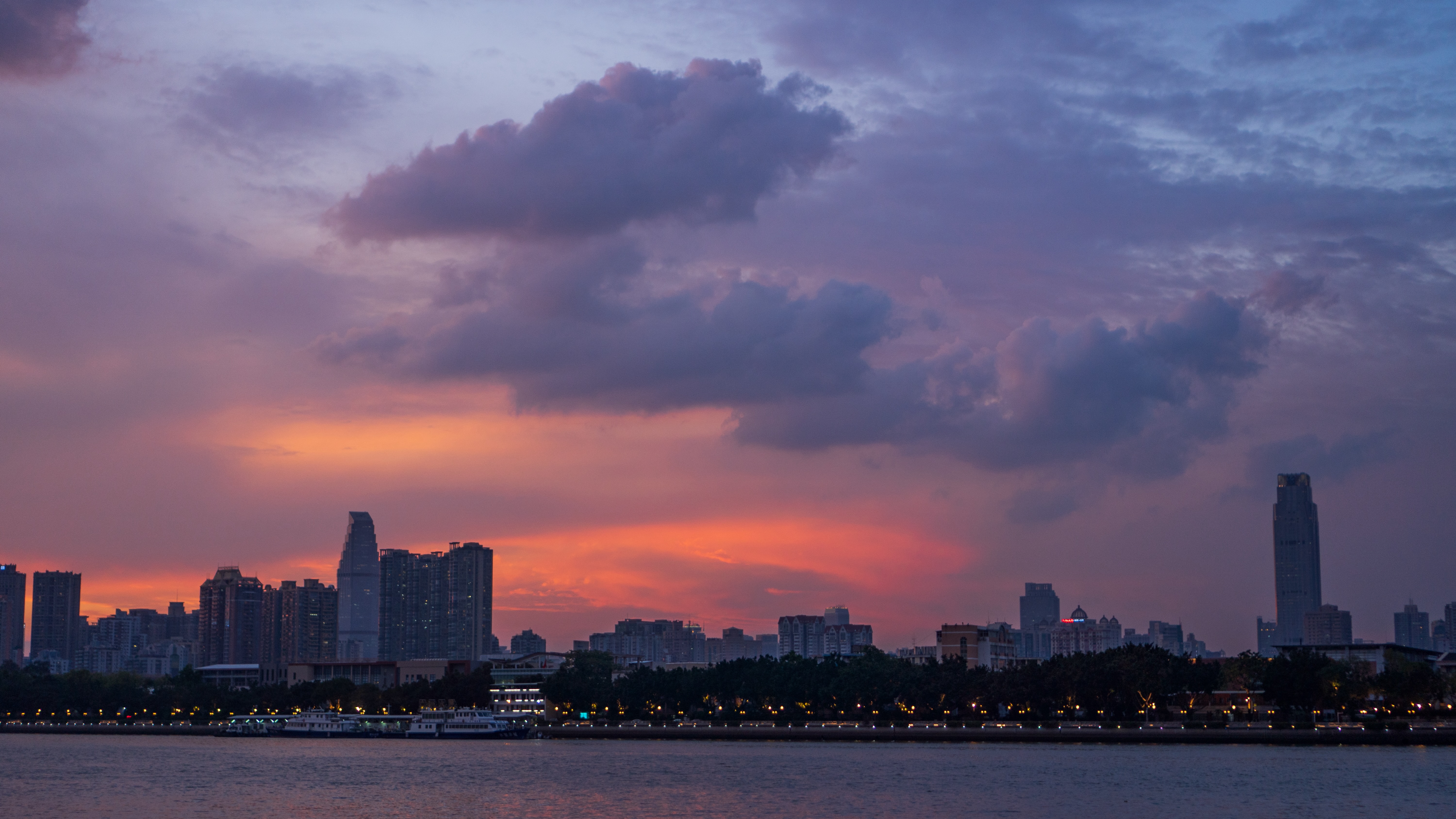 Guangzhou cityview at sunset, shot in May 2021